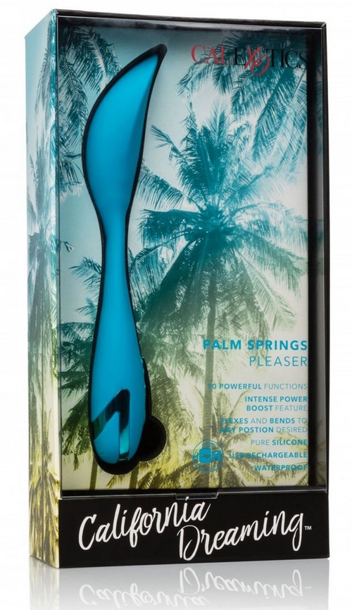 Оригинальный вибромассажер California Dreaming Palm Springs Pleaser с функцией Power Boost, голубой SE-4350-00-3 - California Exotic Novelties - Вибраторы для точки G - Купить