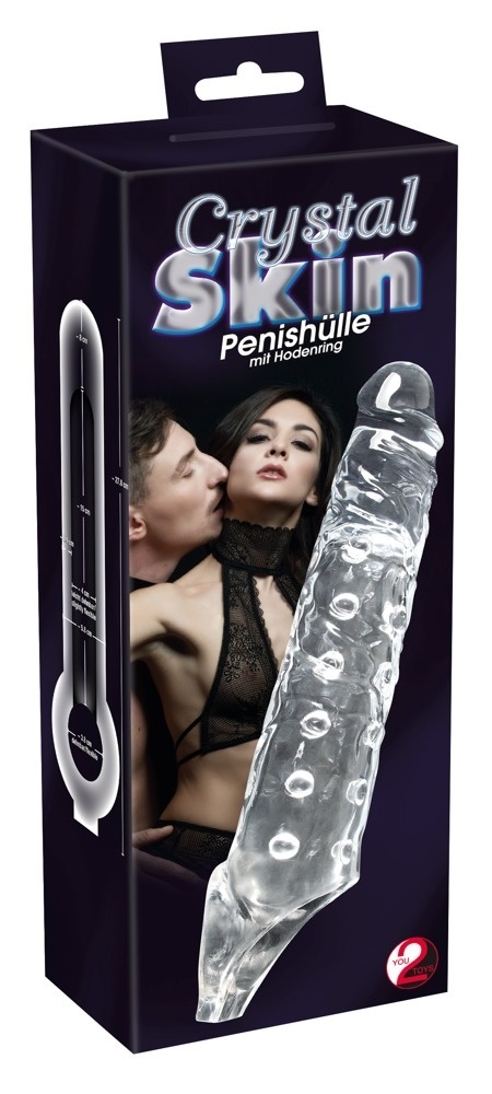 Crystal Skin Penis Sleeve with balls ring