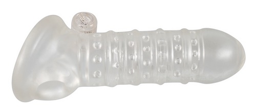 Crystal Skin Penis and Testicle Sleeve with Vibro