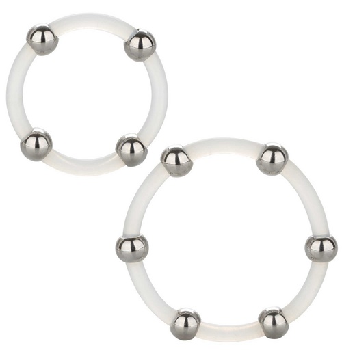 Steel Beaded Silicone Ring Set