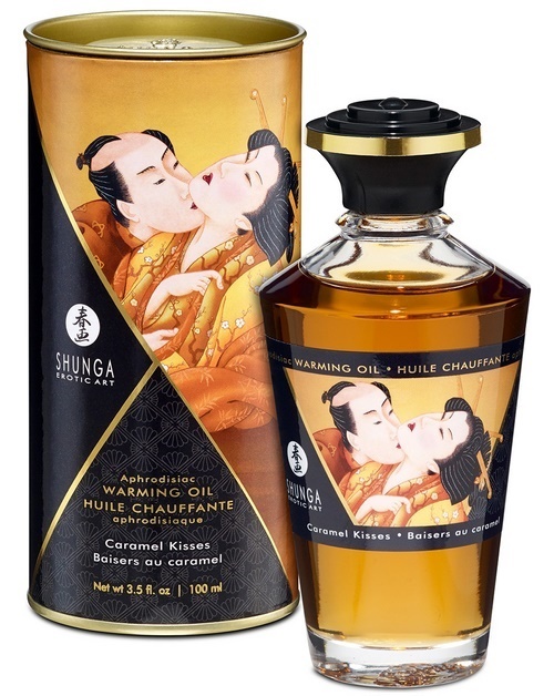 Shunga Warming Oil, caramel kisses, 100 ml